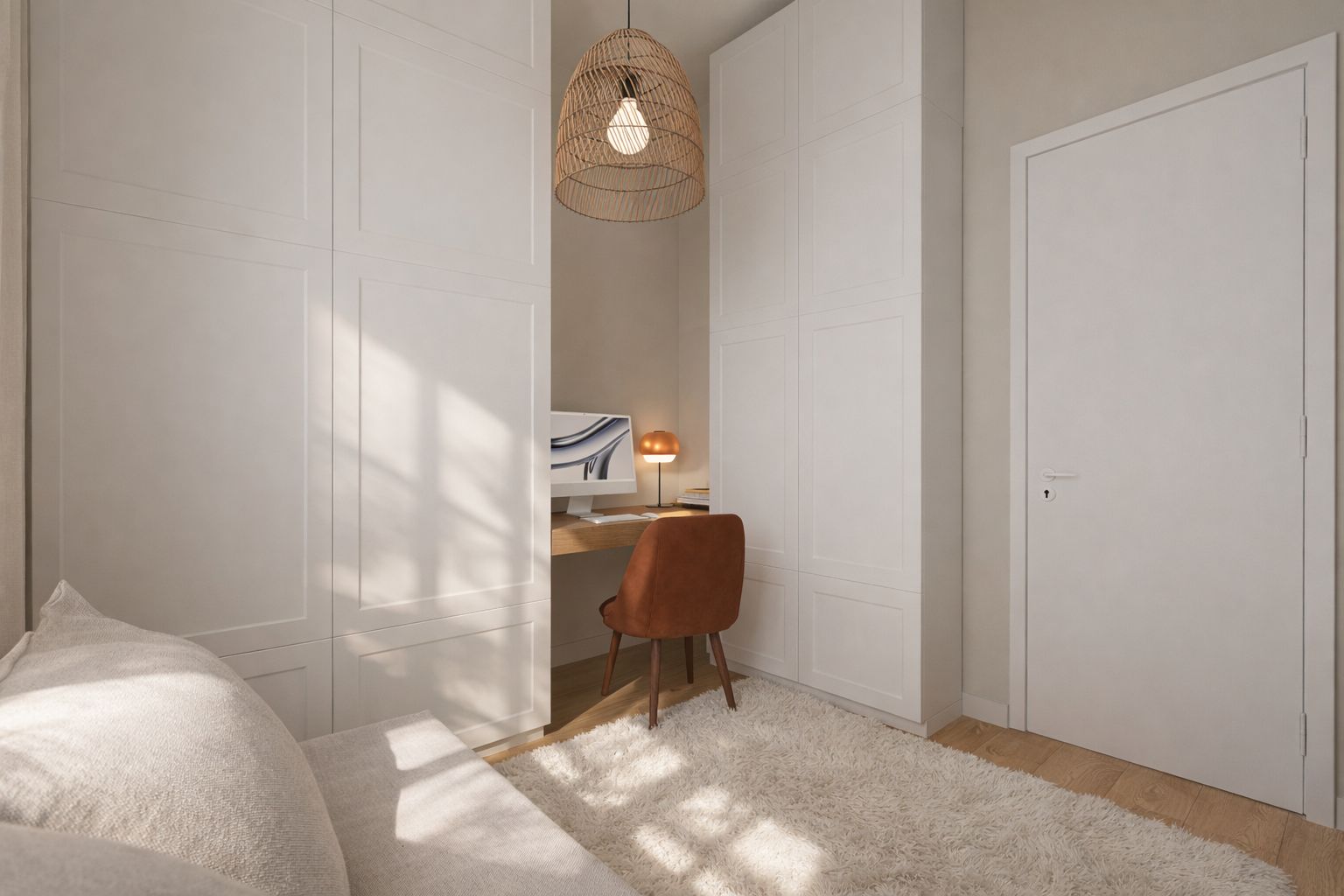 Niche bureau entre deux armoires