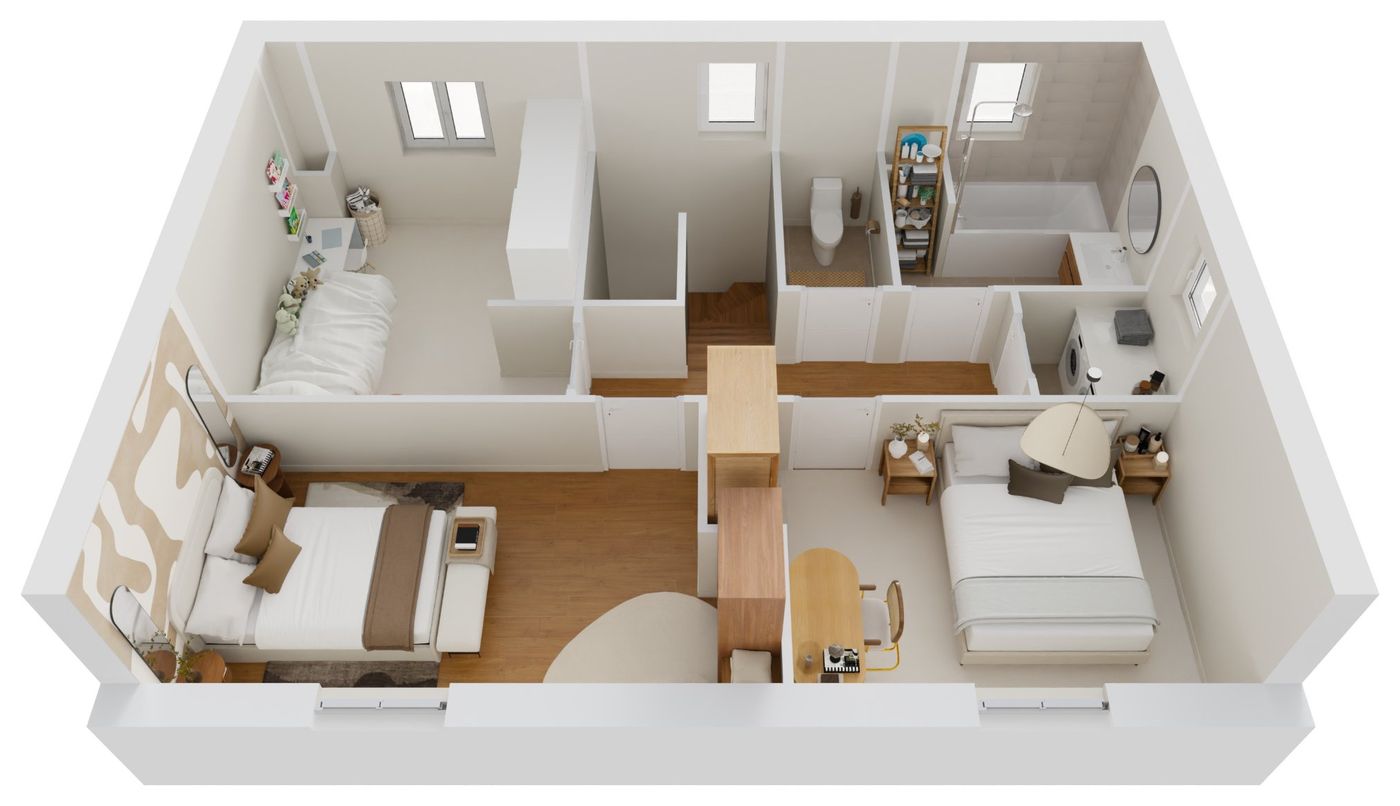 Plan 3D de l'étage de la maison 6