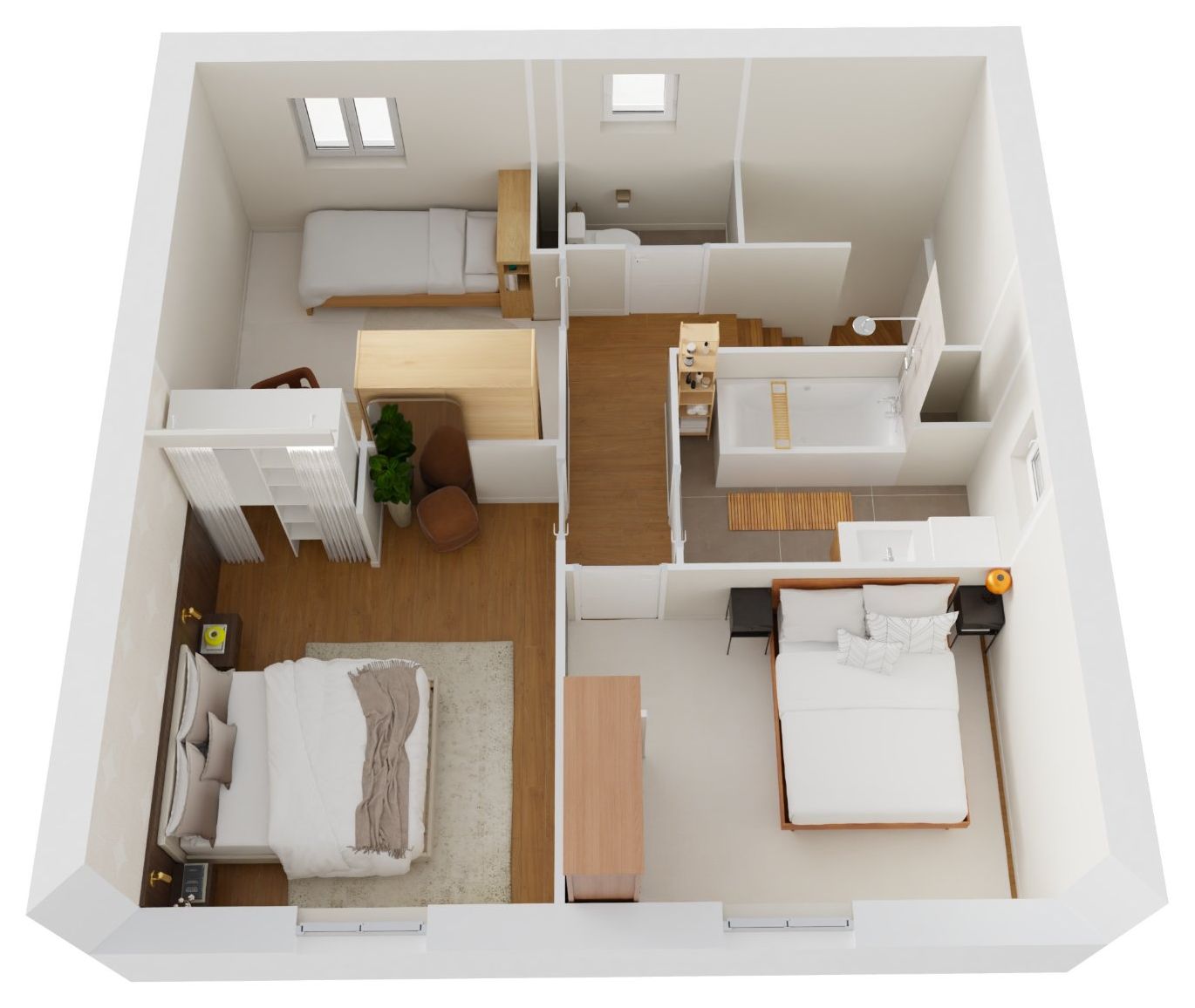 Plan 3D de l'étage de la maison 4