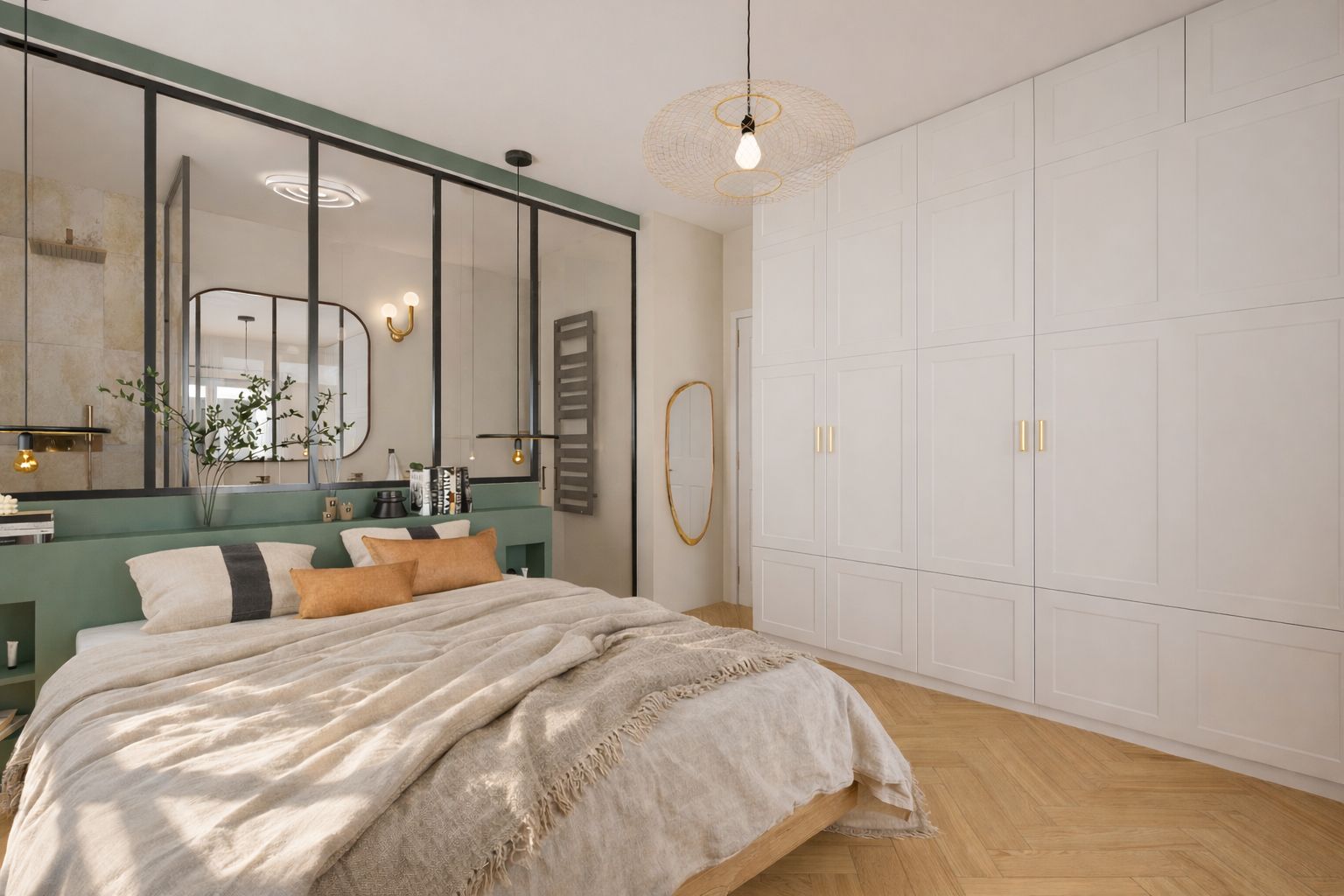 Suite parentale, dressing blanc, en journée