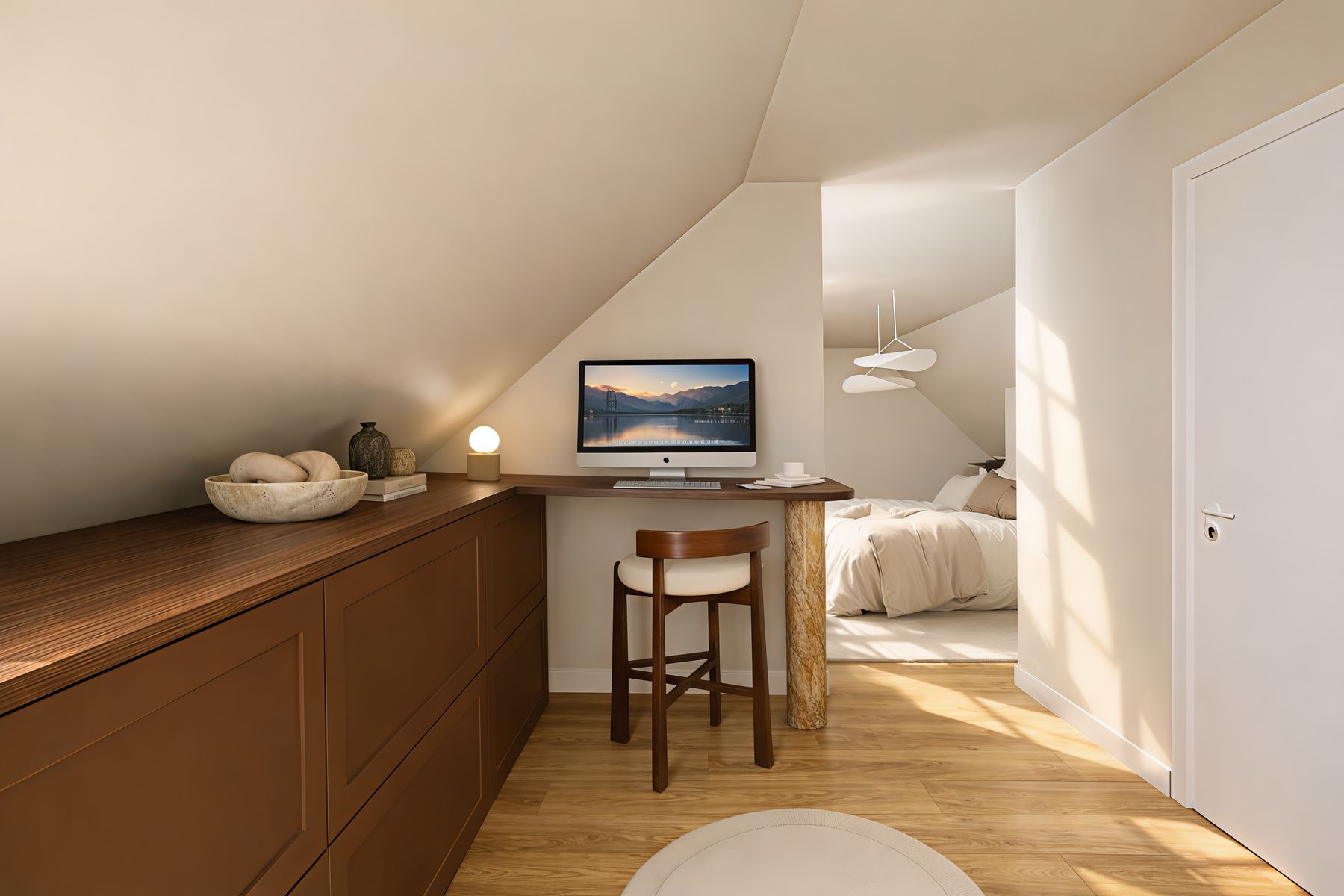 Coin bureau sous rampant dans la suite