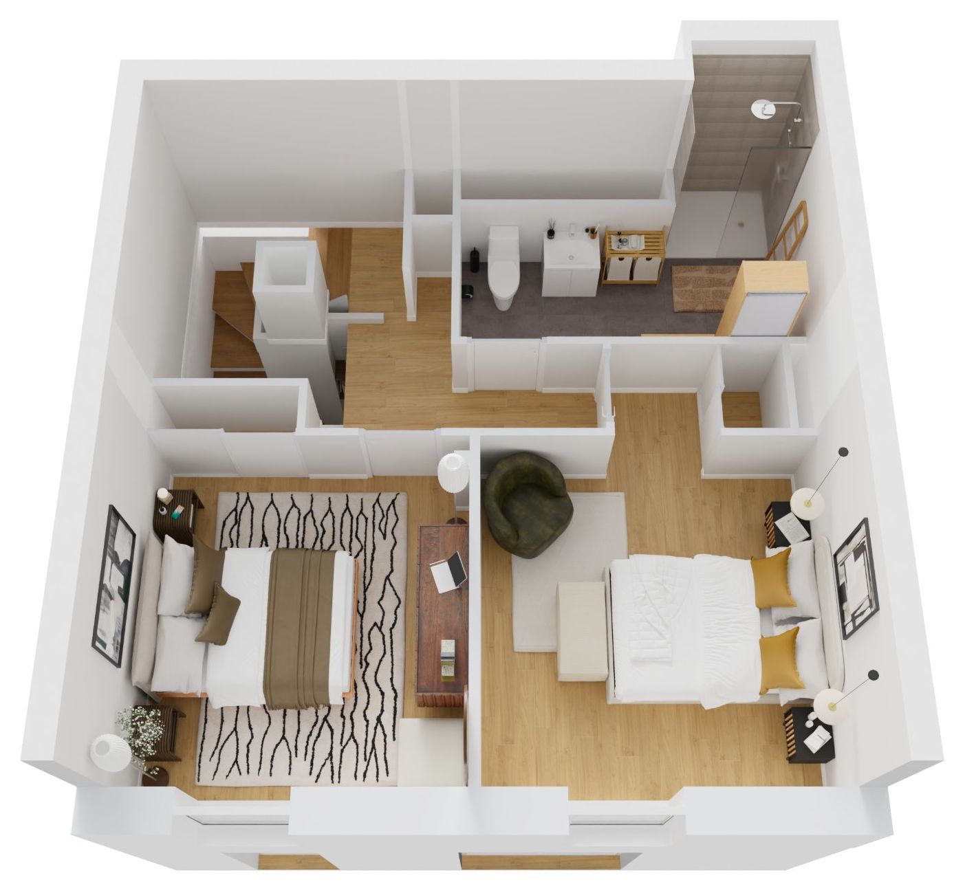 Plan 3D de l'étage du D003