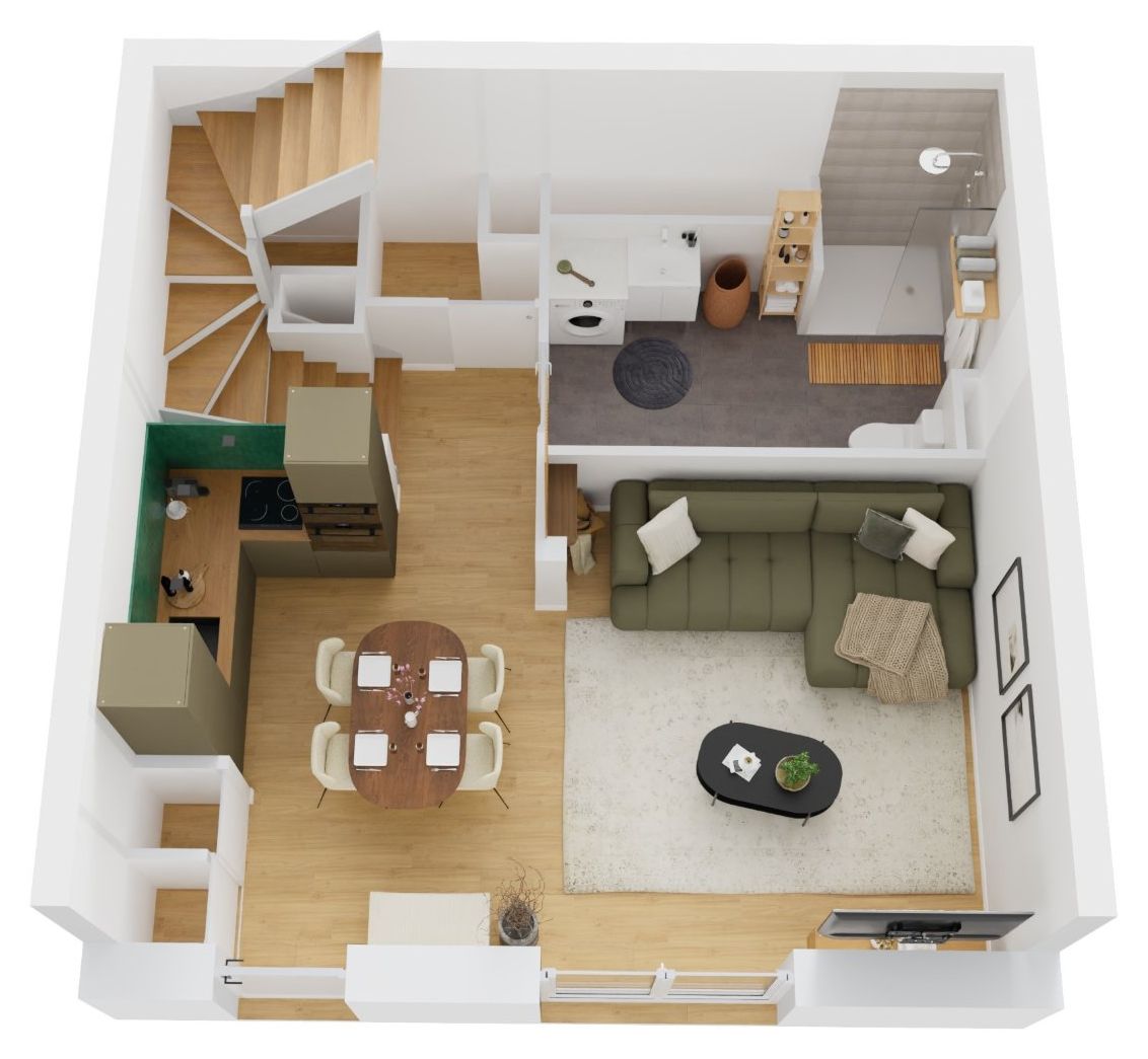 Plan 3D du rez-de-chaussée du D003