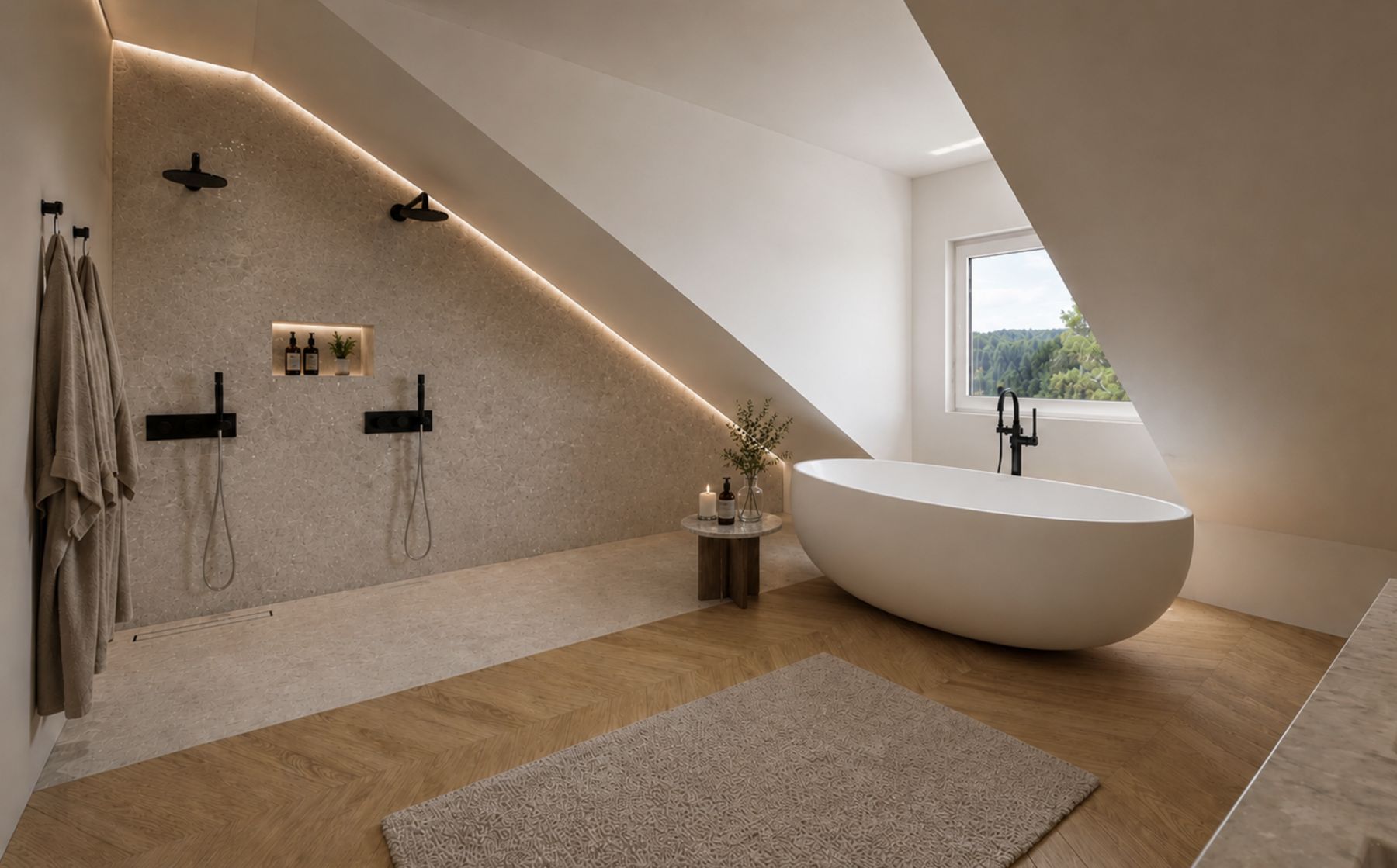 Variante avec mur en galets