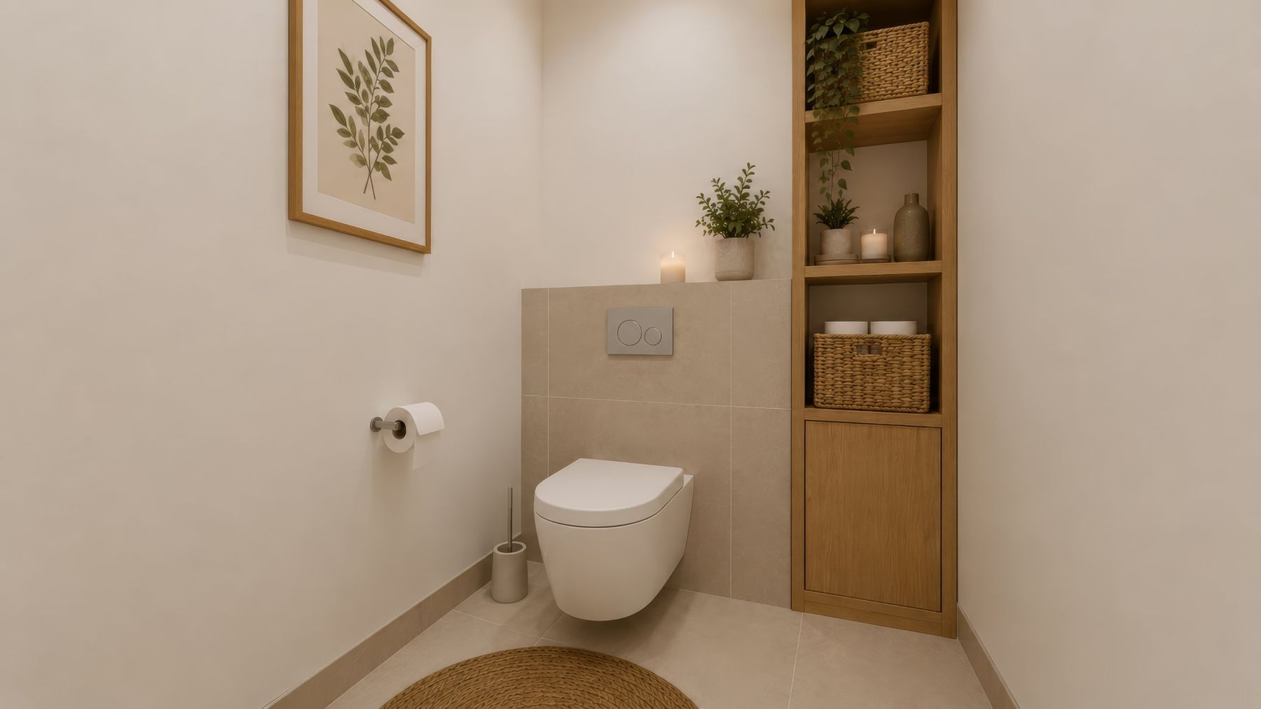 WC et rangements bois
