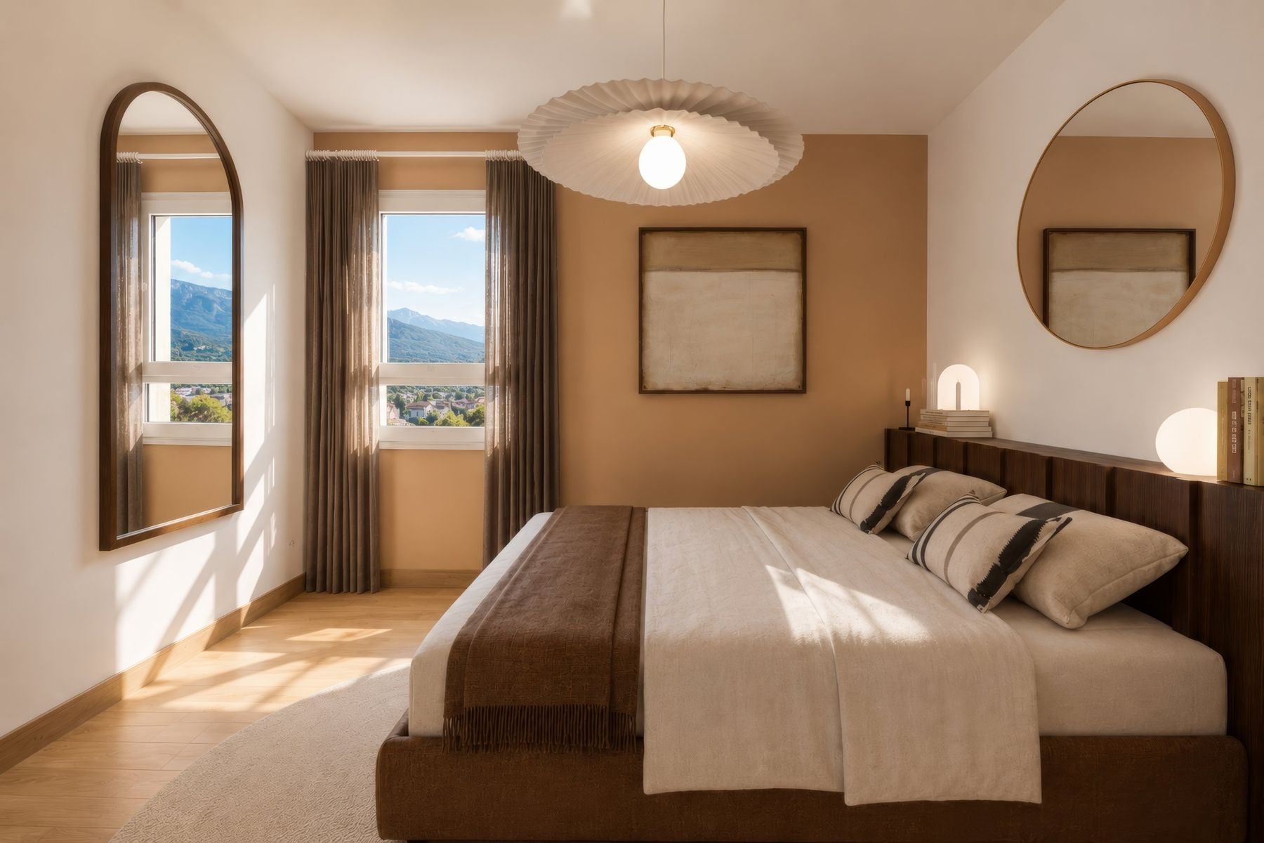 Chambre parentale tons chocolat