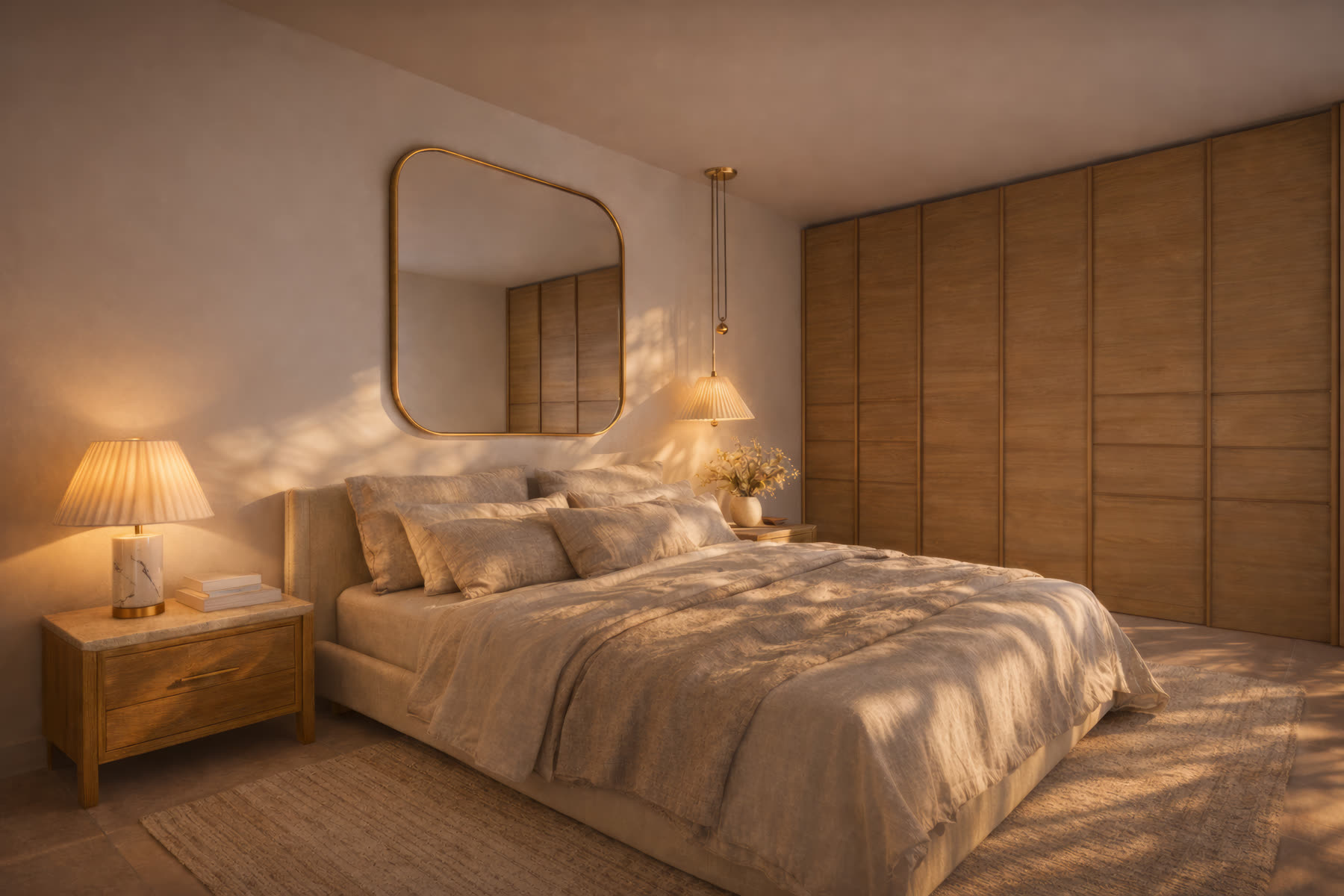 La chambre parentale au coucher du soleil