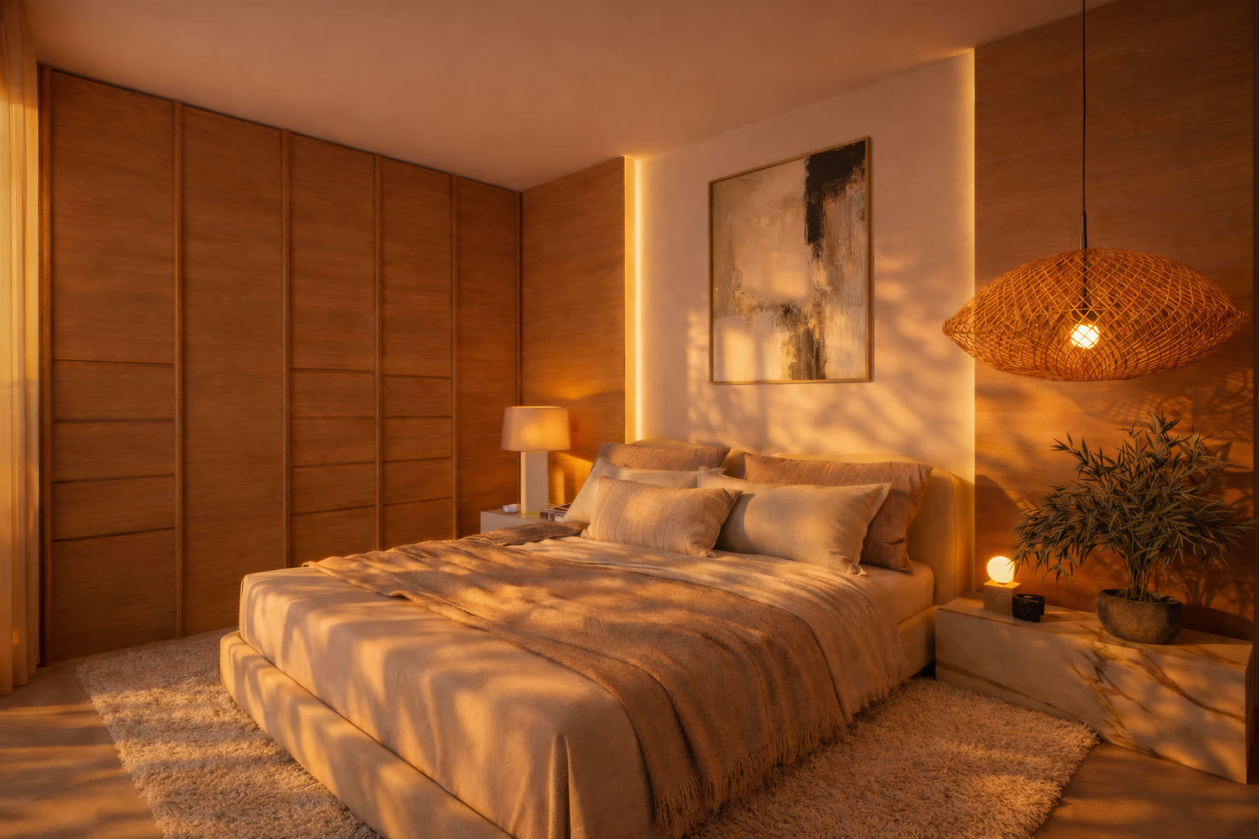 La même chambre au coucher du soleil