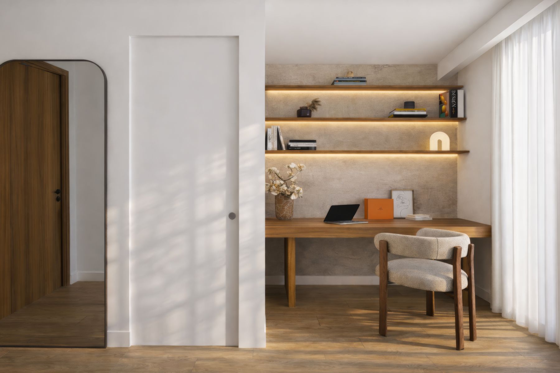 Le coin bureau de la chambre · Jour