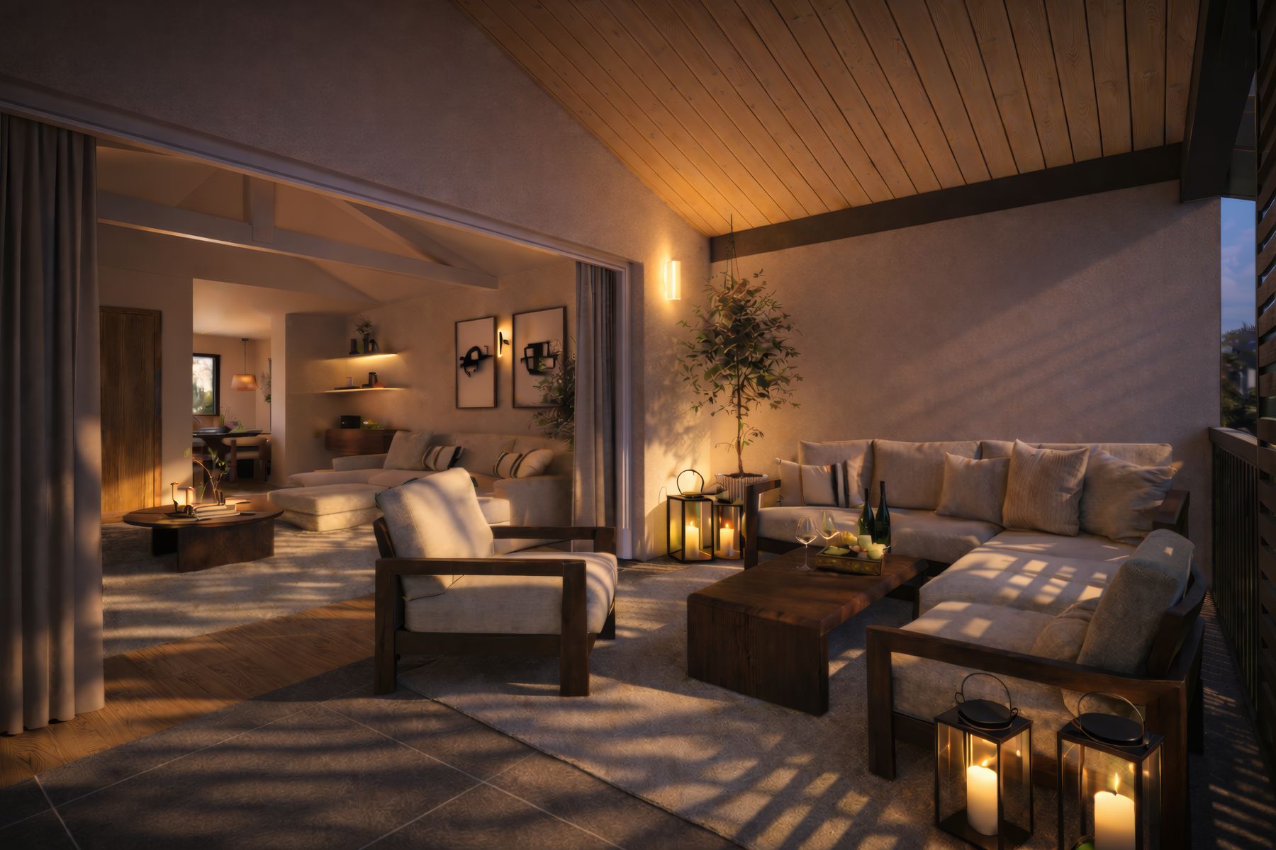 Terrasse aménagée en 3D